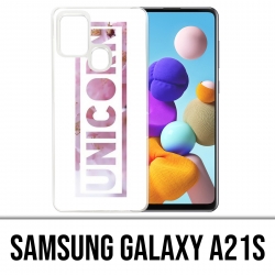 Coque Samsung Galaxy A21s - Unicorn Fleurs Licorne