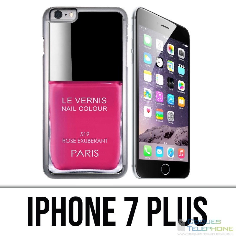 Coque iPhone 7 Plus - Vernis Paris Rose