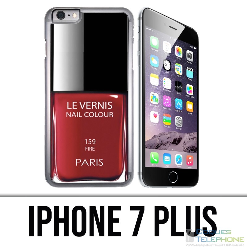 Coque iPhone 7 Plus - Vernis Paris Rouge