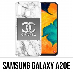 Coque Samsung Galaxy A20e - Chanel Marbre Blanc