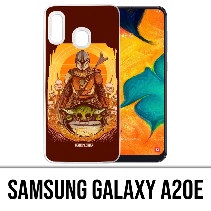 Custodia per Samsung Galaxy A20e - Star Wars Mandalorian Yoda Fanart