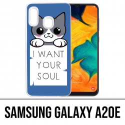 Custodia per Samsung Galaxy A20e - Gatto, voglio la tua anima