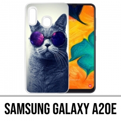 Samsung Galaxy A20e Case - Cat Galaxy Glasses