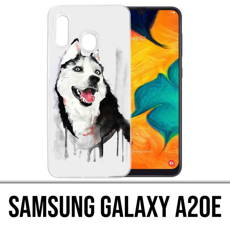 Coque Samsung Galaxy A20e - Chien Husky Splash