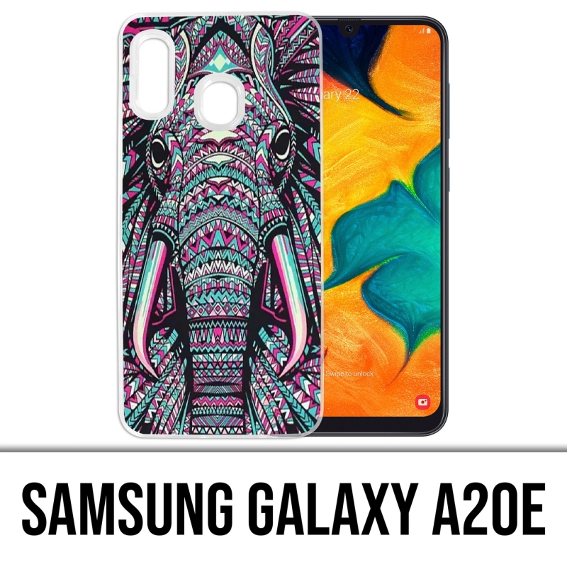 Samsung Galaxy A20e Case - Colorful Aztec Elephant