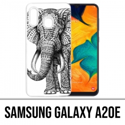Samsung Galaxy A20e Case - Aztec Elephant Black And White