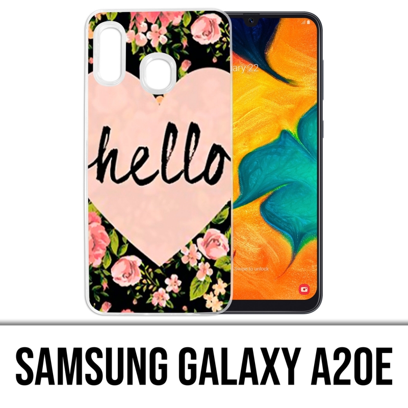 Coque Samsung Galaxy A20e - Hello Coeur Rose
