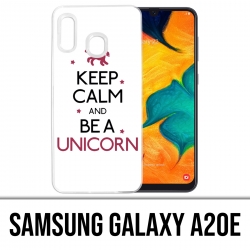 Coque Samsung Galaxy A20e - Keep Calm Unicorn Licorne