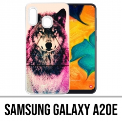 Samsung Galaxy A20e Case - Triangle Wolf