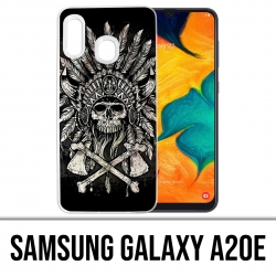 Samsung Galaxy A20e Case - Skull Head Feathers