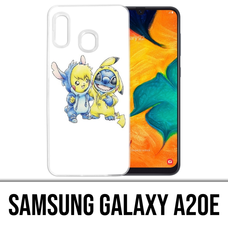 Custodia per Samsung Galaxy A20e - Stitch Pikachu Baby