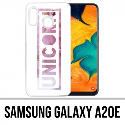 Custodia per Samsung Galaxy A20e - Unicorno Fiori Unicorno