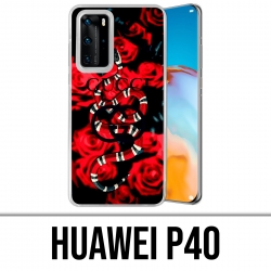 Coque Huawei P40 - Gucci Snake Roses