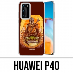 Coque Huawei P40 - Star Wars Mandalorian Yoda Fanart