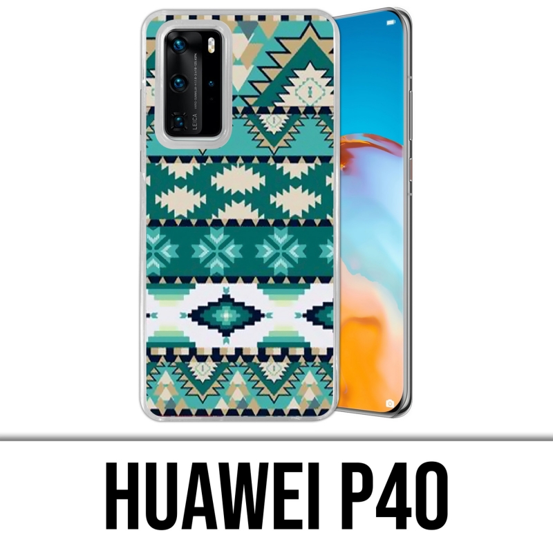Coque Huawei P40 - Azteque Vert