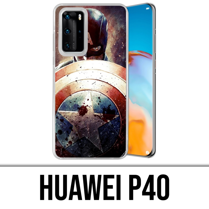 Funda Huawei P40 - Capitán América Grunge Avengers