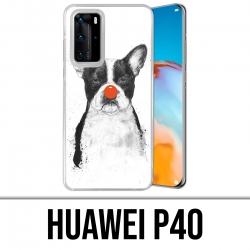 Coque Huawei P40 - Chien Bouledogue Clown