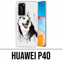 Coque Huawei P40 - Chien Husky Splash