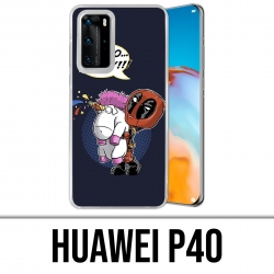 Coque Huawei P40 - Deadpool Fluffy Licorne