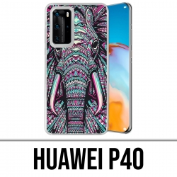 Coque Huawei P40 - Éléphant Aztèque Coloré