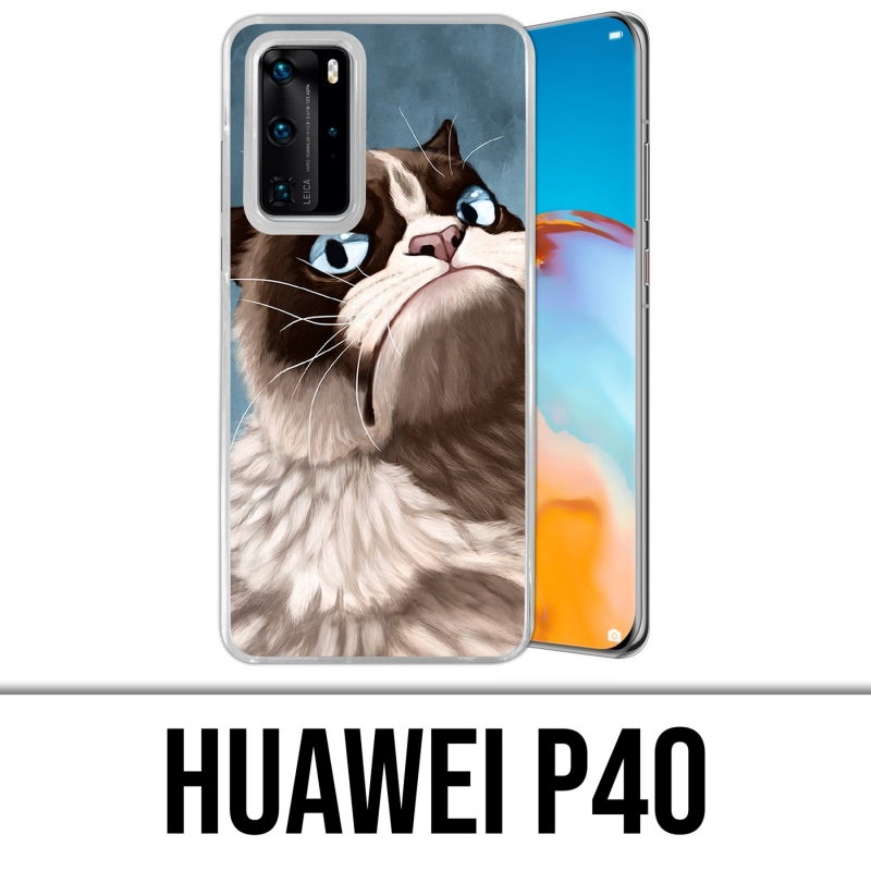 Huawei P40 Case - Mürrische Katze