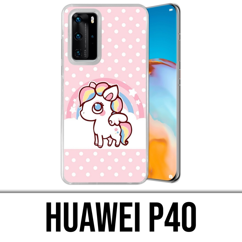 Huawei P40 Case - Kawaii Einhorn