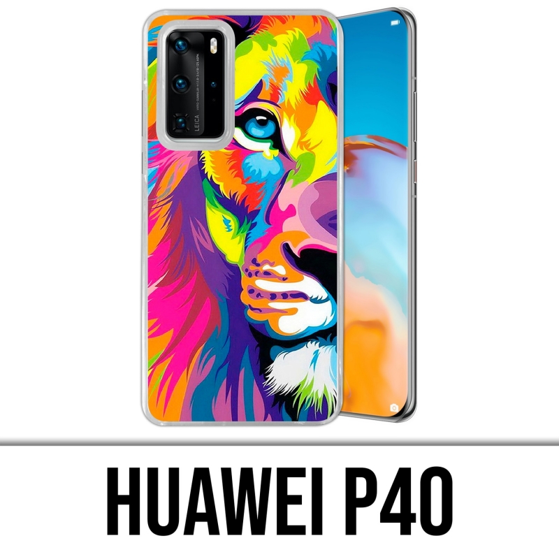 Coque Huawei P40 - Lion Multicolore