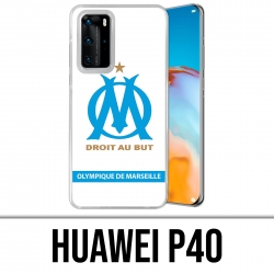Coque Huawei P40 - Logo Om Marseille Blanc
