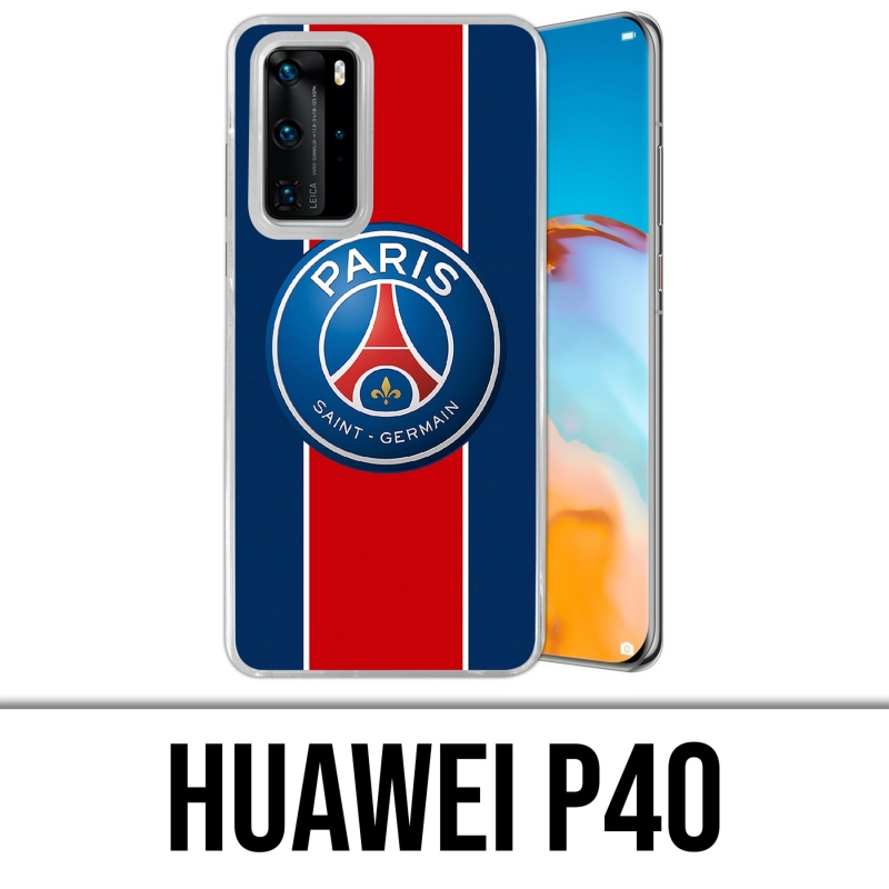 Coque Huawei P40 - Logo Psg New Bande Rouge