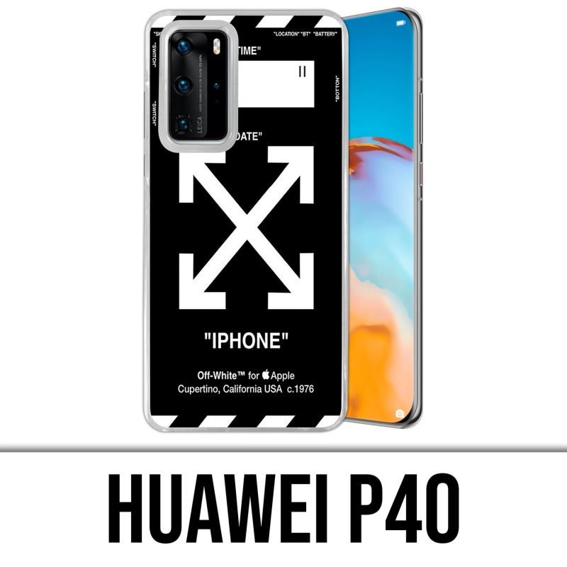 Custodia per Huawei P40 - Bianco sporco nero