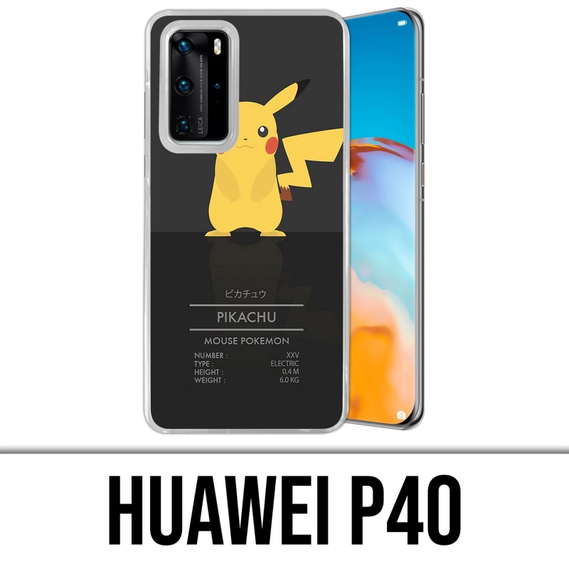 Funda Huawei P40 - Tarjeta de identificación Pokémon Pikachu
