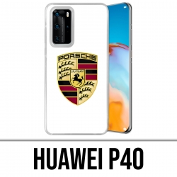 Huawei P40 Case - Porsche Logo White