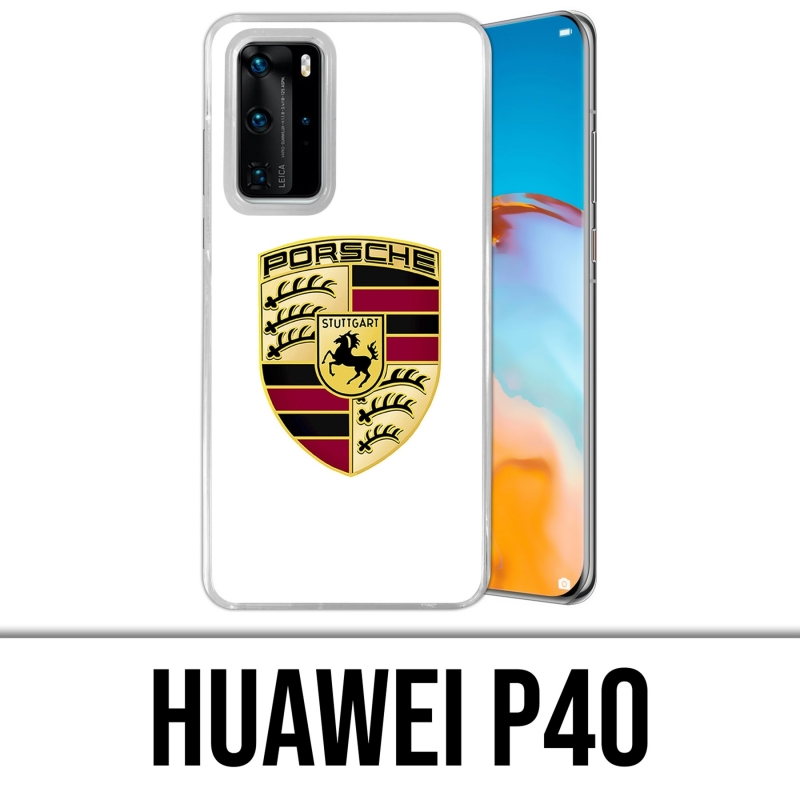 Huawei P40 Case - Porsche Logo White