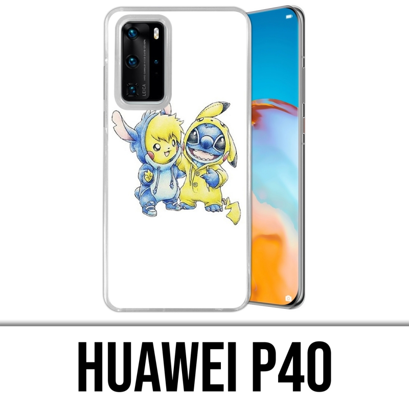 Funda Huawei P40 - Stitch Pikachu Baby