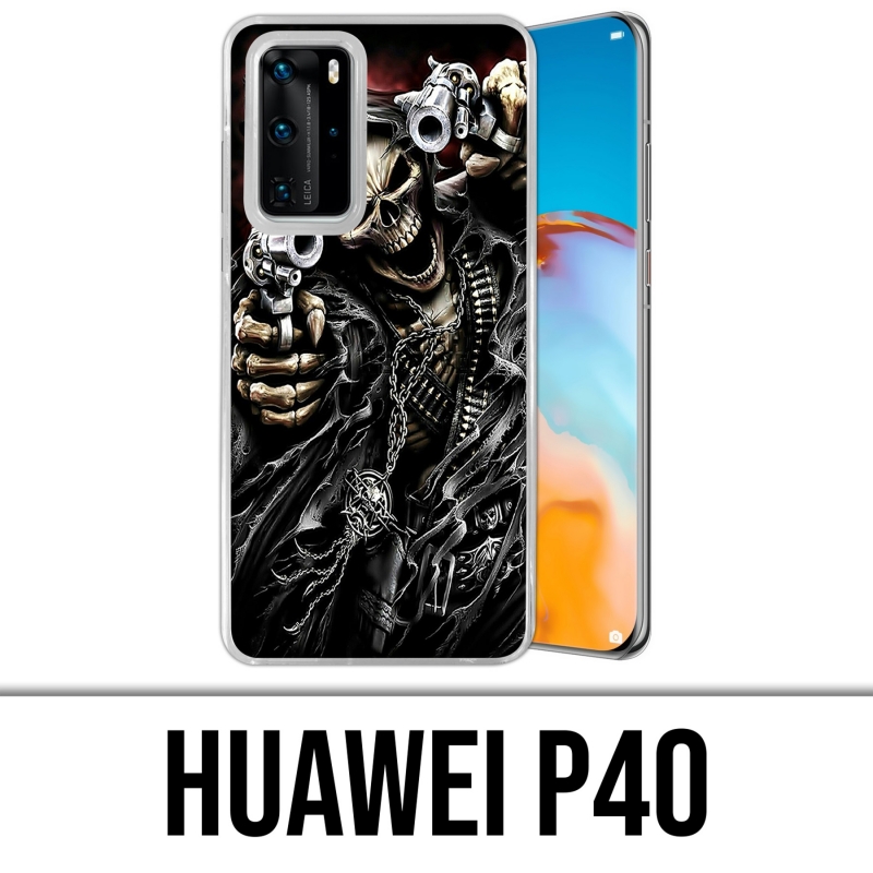 Coque Huawei P40 - Tete Mort Pistolet