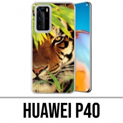 Coque Huawei P40 - Tigre Feuilles