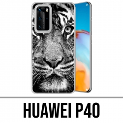 Huawei P40 Case - Schwarzweiss-Tiger