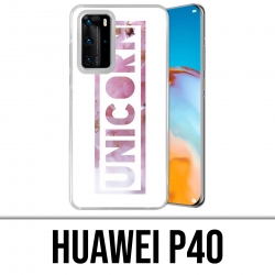 Custodia per Huawei P40 - Unicorno Fiori Unicorno