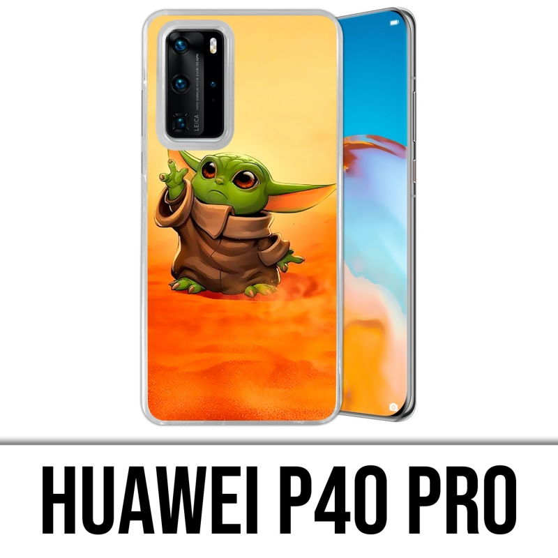 Custodia per Huawei P40 PRO - Star Wars Baby Yoda Fanart