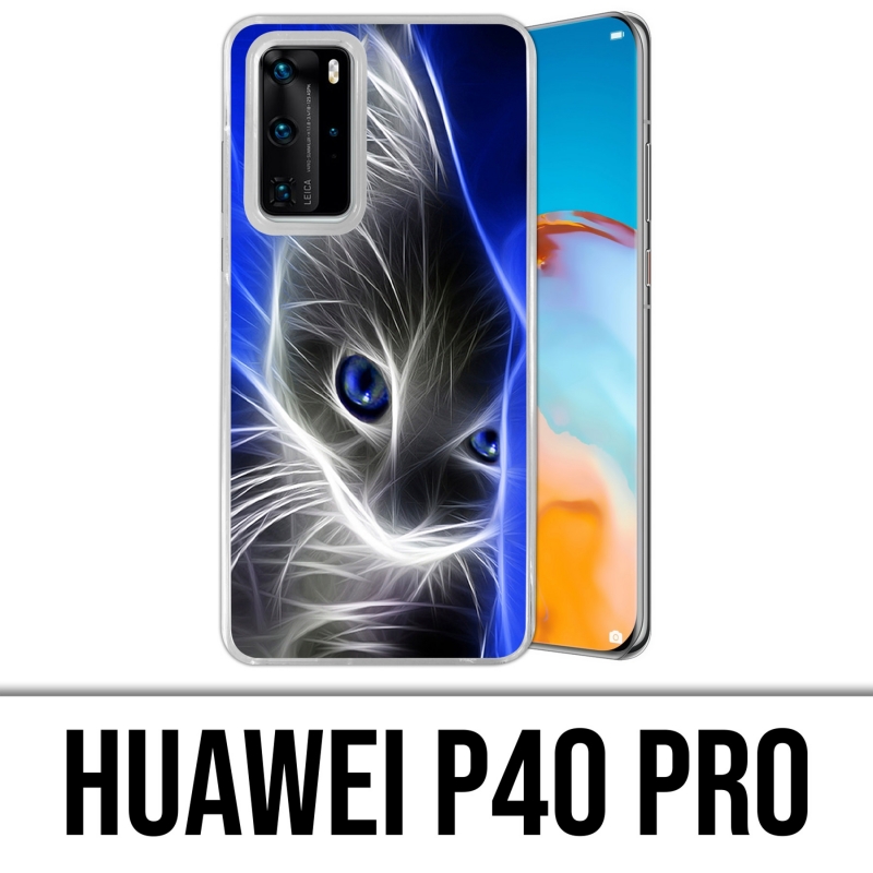 Custodia per Huawei P40 PRO - Gatto occhi blu