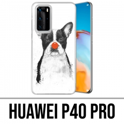 Huawei P40 PRO Case - Clown Bulldog Dog