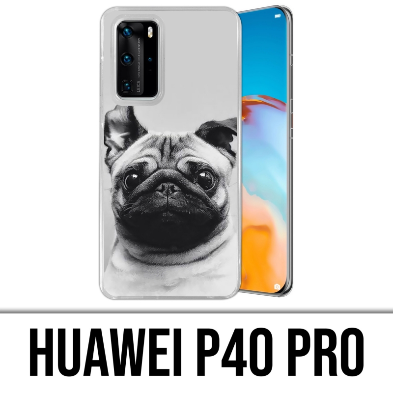 Custodia Huawei P40 PRO - Orecchie da Pug Dog
