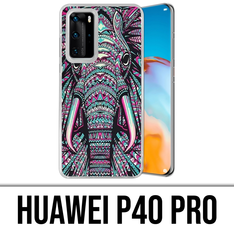 Custodia per Huawei P40 PRO - Elefante azteco colorato