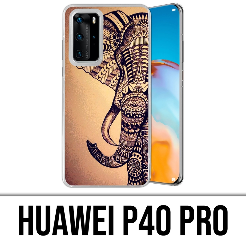 Coque Huawei P40 PRO - Éléphant Aztèque Vintage