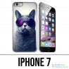 Coque iPhone 7 - Chat Lunettes Galaxie