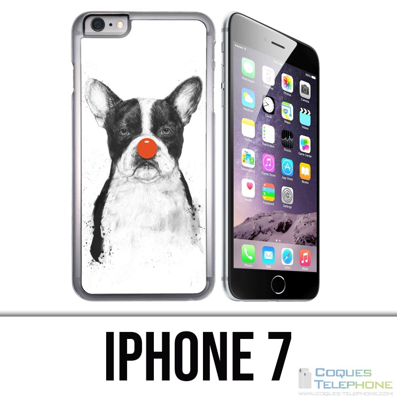 Coque iPhone 7 - Chien Bouledogue Clown