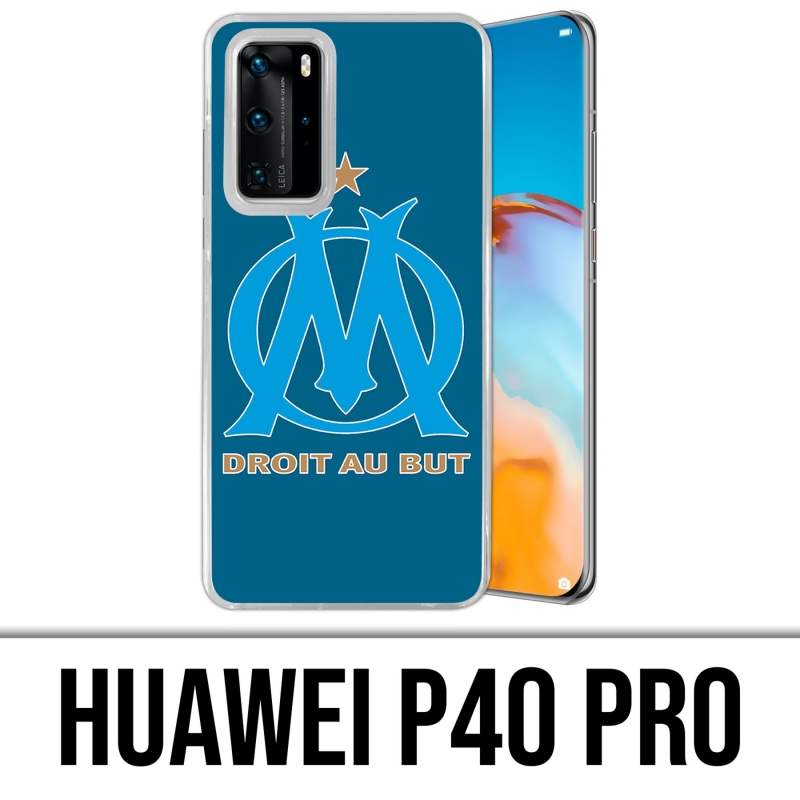 Funda Huawei P40 PRO - Logotipo Om Marseille con fondo azul grande