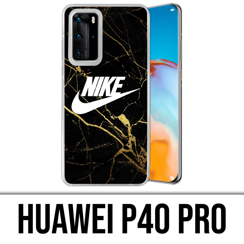 Custodia per Huawei P40 PRO - Logo Nike in marmo color oro