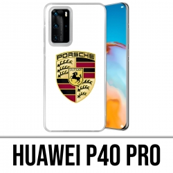 Funda Huawei P40 PRO - Logotipo Porsche Blanco