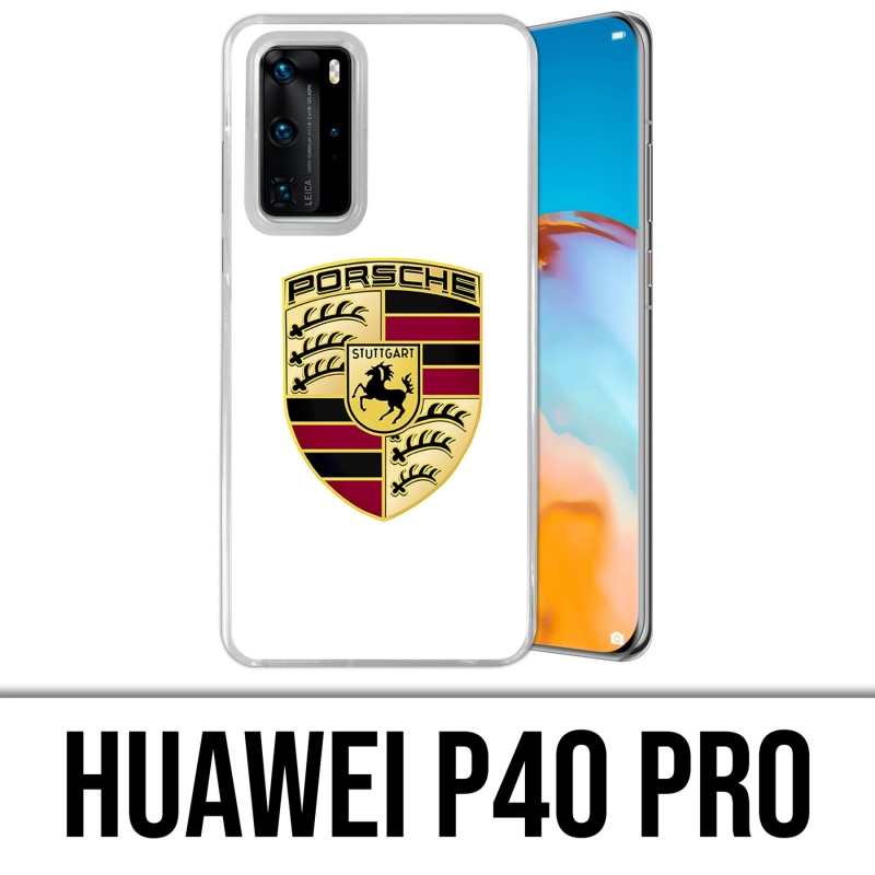 Custodia per Huawei P40 PRO - Logo Porsche bianco